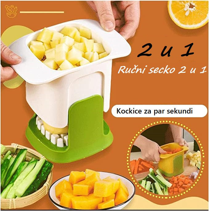 Seckalica za povrće 2 u 1 ručna seckalica